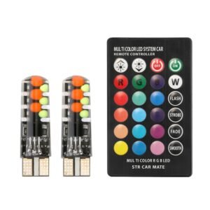 габарит LED T10 RGB з пультом STR CAR MATE (12v 2w)...@